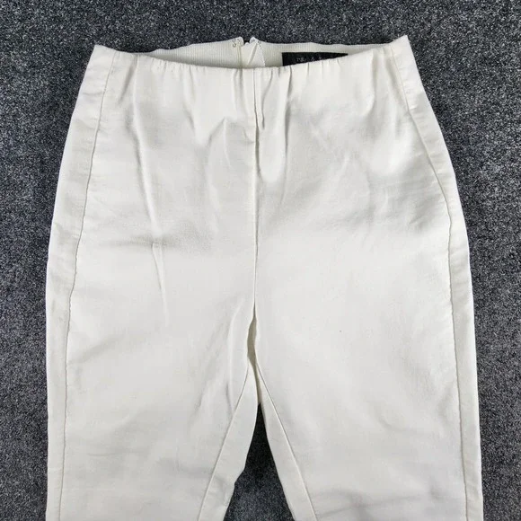 Rag & Bone Womens White Cotton Mid Rise Zip Back Straight Leg Pants Size2(24x26) - Picture 2 of 10
